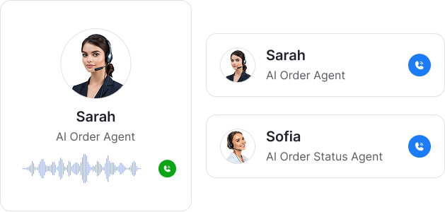 AI voice order agent cards